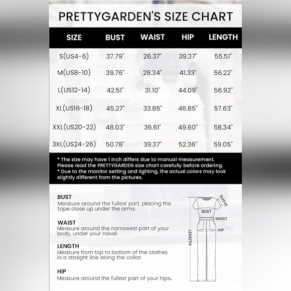 PrettyGarden Jumpsuit Women’s Casual - Picture 4 of 7